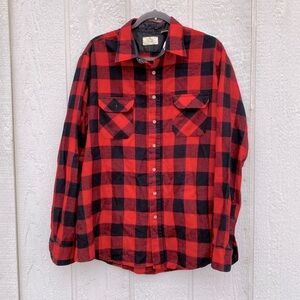 1970s Vintage Sears Black & Red Checked Workshirt, As-Is